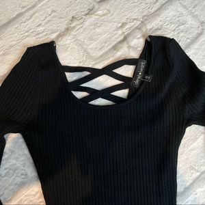 NWOT Derek Heart Black Bodycon Dress, Sz M